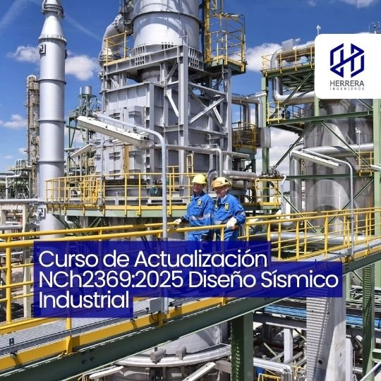Curso de Actualización NCh2369_2025 Diseño Sísmico Industrial - flyer HERRERA INGENIEROS