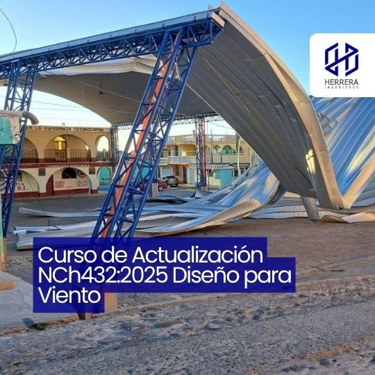 Curso de Actualización NCh432_2025 Diseño para Viento - flyer HERRERA INGENIEROS