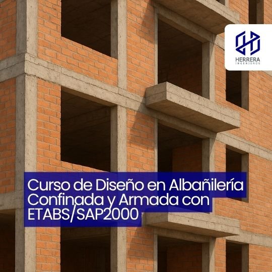 Curso de Diseño en Albañilería Confinada y Armada con ETABS_SAP2000 - flyer HERRERA INGENIEROS