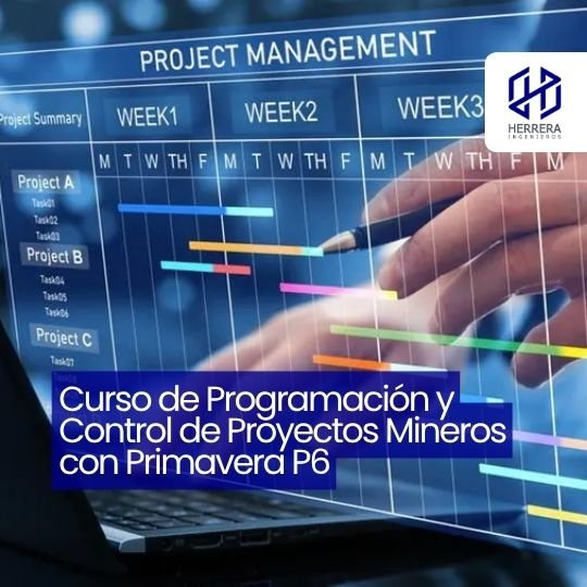 Curso de Programación y Control de Proyectos Mineros con Primavera P6 - flyer HERRERA INGENIEROS